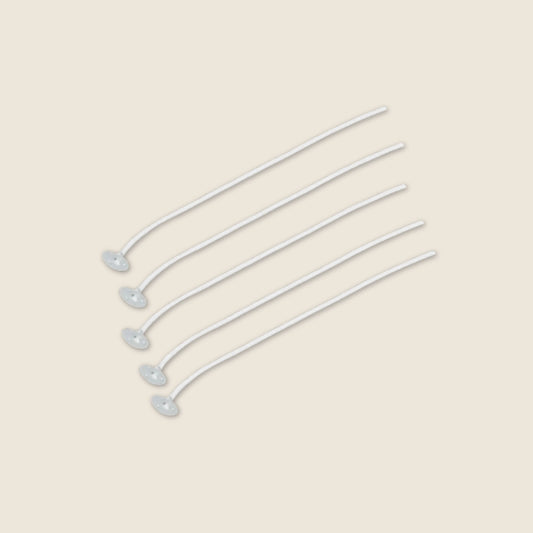 Pre-Waxed Wicks with Metal Base